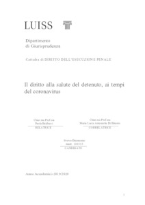 Il diritto alla salute del detenuto, ai tempi del Coronavirus - LuissThesis